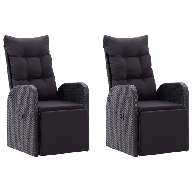 Ensemble à manger de jardin 3 pcs Noir