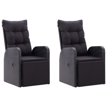 Ensemble à manger de jardin 3 pcs Noir