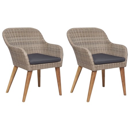 Ensemble à manger de jardin 3 pcs Marron