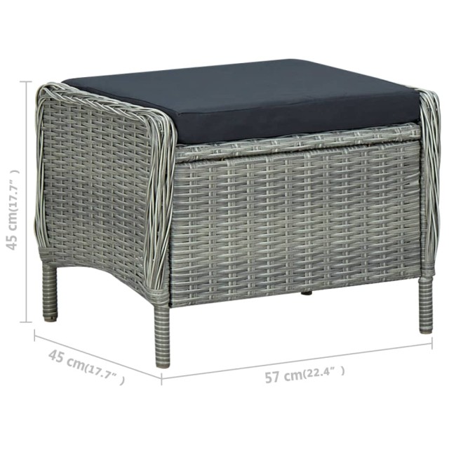 Ensemble à manger de jardin 5 pcs Gris clair