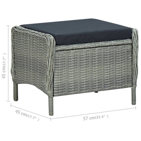 Ensemble à manger de jardin 5 pcs Gris clair