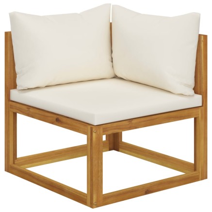 Banc de jardin à 2 places avec coussins blanc crème 2
