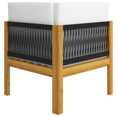 Banc de jardin 2 places avec coussins en bois d'acacia et corde