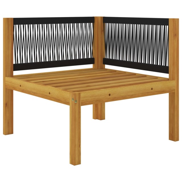 Banc de jardin 2 places avec coussins en bois d'acacia et corde