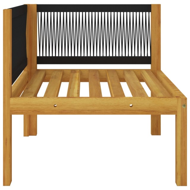 Banc de jardin 2 places avec coussins en bois d'acacia et corde