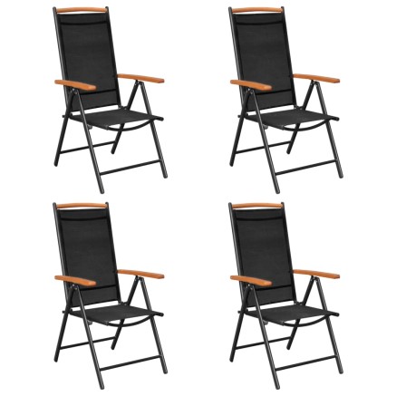 Ensemble à manger de jardin 5 pcs aluminium noir 2