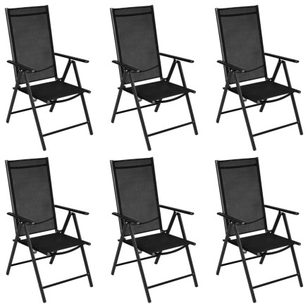 Ensemble à manger de jardin 7 pcs aluminium noir 2