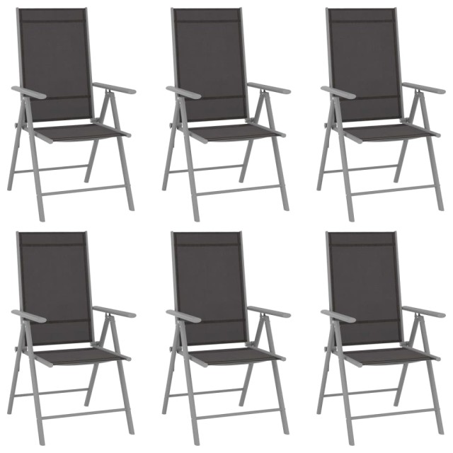 Ensemble à manger de jardin 7 pcs aluminium argenté et noir