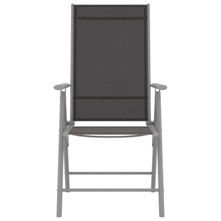 Ensemble à manger de jardin 7 pcs aluminium argenté et noir