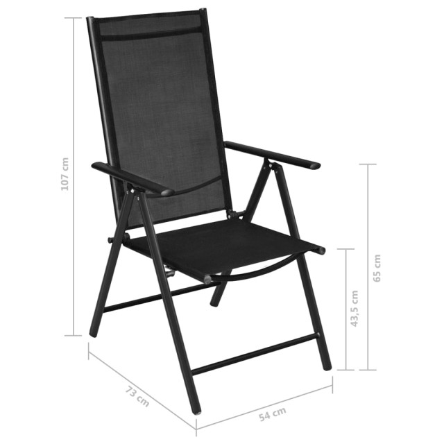 Ensemble à manger de jardin 7 pcs aluminium argenté et noir