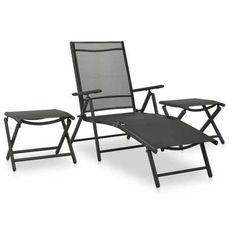 Ensemble à manger de jardin 10 pcs noir et anthracite