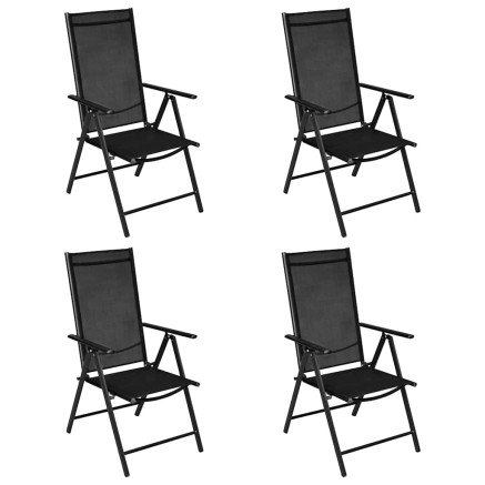 Ensemble à manger de jardin 5 pcs aluminium noir 2
