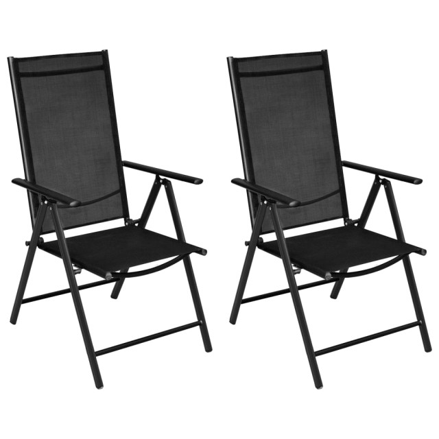 Mobilier de bistro 3 pcs Aluminium et textilène Noir
