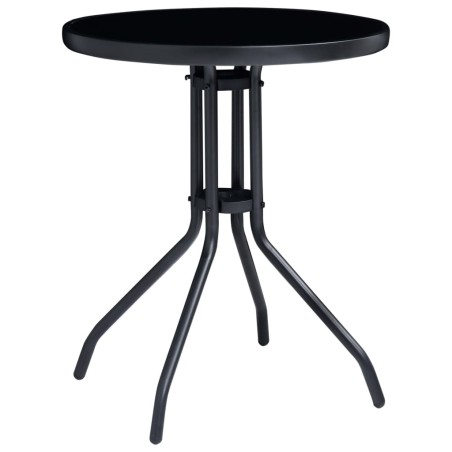 Mobilier de bistro 3 pcs Aluminium et textilène Noir