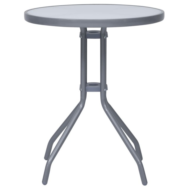 Ensemble de bistro 3 pcs aluminium et textilène argenté