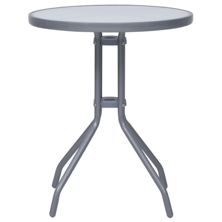 Ensemble de bistro 3 pcs aluminium et textilène argenté