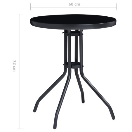 Ensemble de bistrot 3 pcs noir et anthracite
