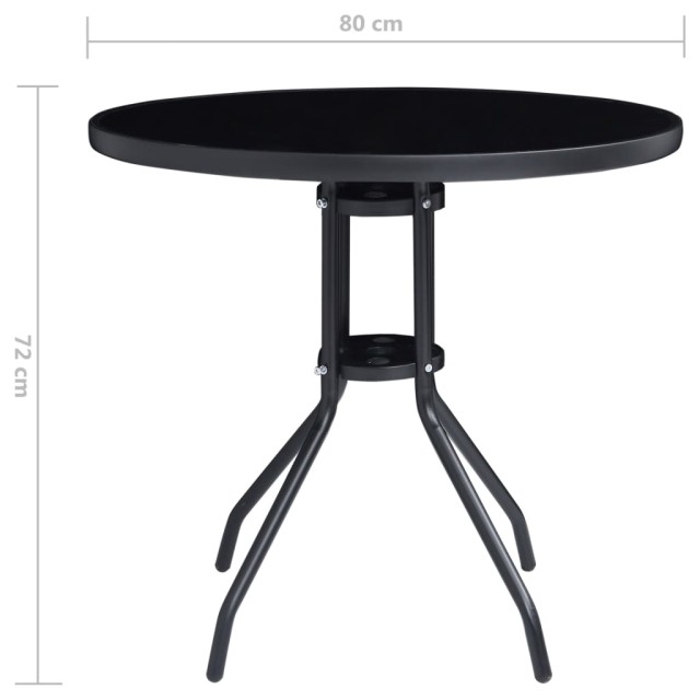 Ensemble de bistro 5 pcs noir et anthracite
