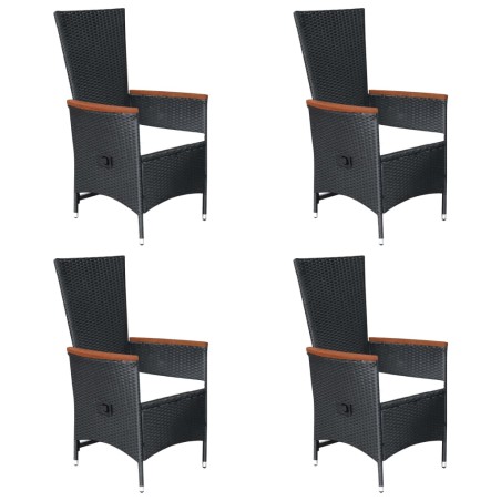 Ensemble à manger de jardin 7 pcs Résine tressée Noir