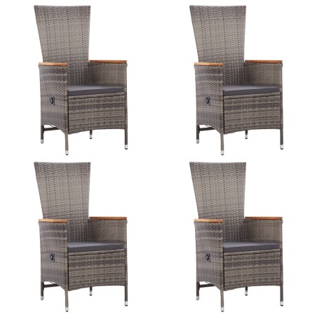 Ensemble à manger de jardin 7 pcs Résine tressée Gris