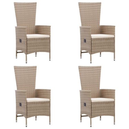 Ensemble à manger de jardin 7 pcs Résine tressée Beige