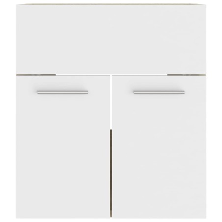 Armoire d'évier et lavabo intégré Blanc/chêne sonoma Aggloméré