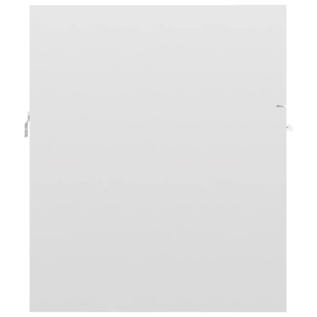 Armoire d'évier avec lavabo intégré Blanc brillant Aggloméré