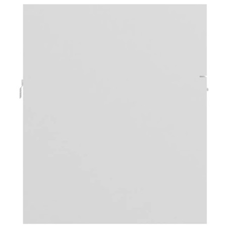 Armoire d'évier avec lavabo intégré Blanc Aggloméré