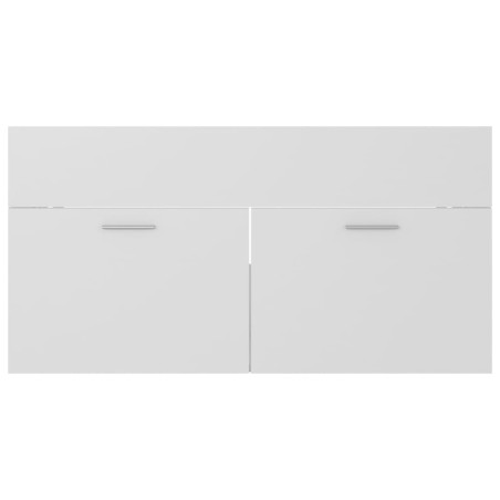 Armoire d'évier avec lavabo intégré Blanc Bois d'ingénierie