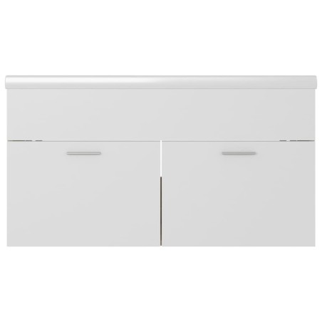 Armoire d'évier et lavabo intégré Blanc et chêne sonoma