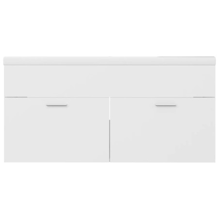 Armoire d'évier avec lavabo intégré Blanc Aggloméré