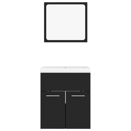 Ensemble de meubles de salle de bain Noir Aggloméré