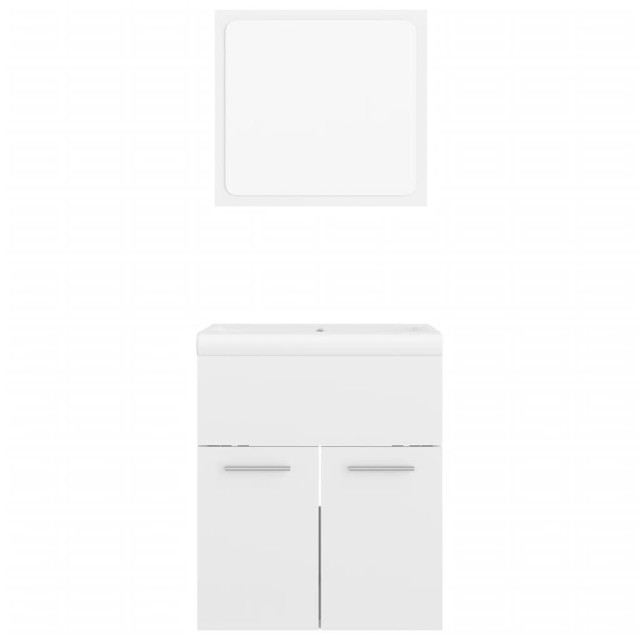 Ensemble de meubles de salle de bain Blanc brillant Aggloméré