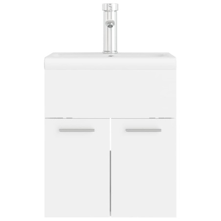 Armoire d'évier avec lavabo intégré Blanc Bois d'ingénierie