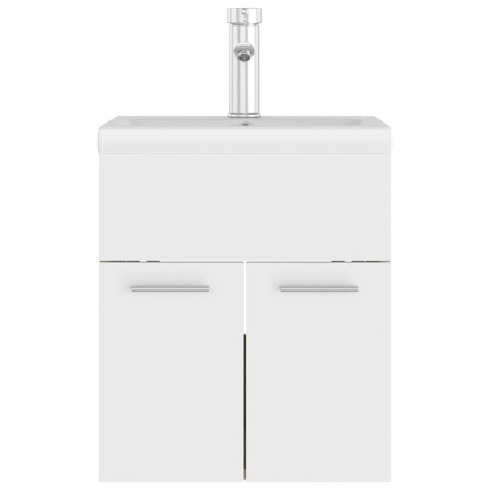 Armoire d'évier avec lavabo intégré blanc et chêne sonoma