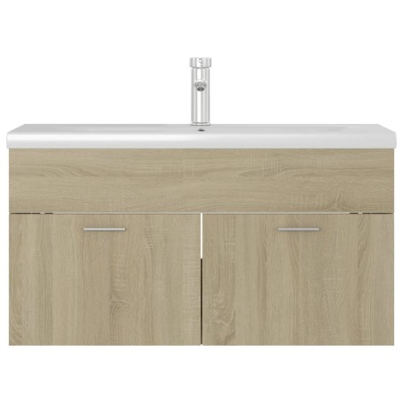 Armoire d'évier avec lavabo intégré Chêne sonoma Aggloméré