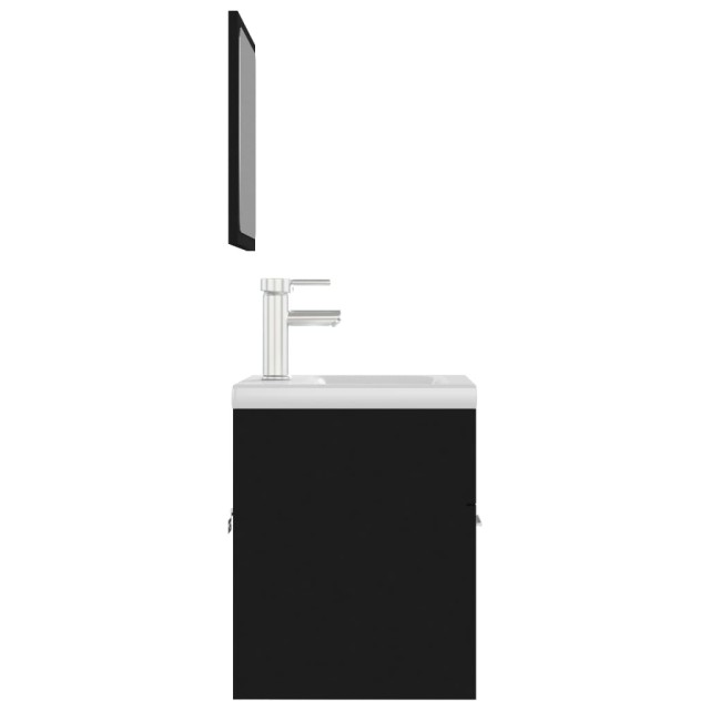 Ensemble de meubles de salle de bain Noir Aggloméré