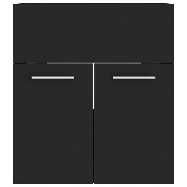 Ensemble de meubles de salle de bain Noir Aggloméré