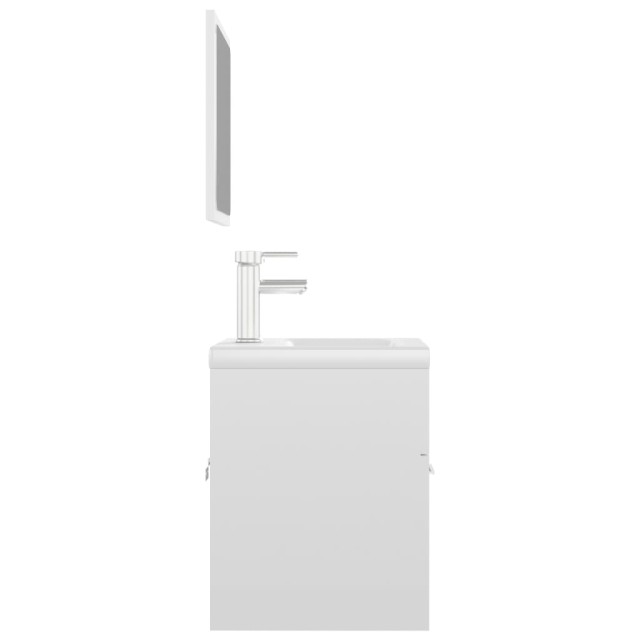 Ensemble de meubles de salle de bain Blanc brillant Aggloméré