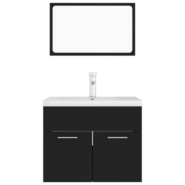 Ensemble de meubles de salle de bain Noir Aggloméré