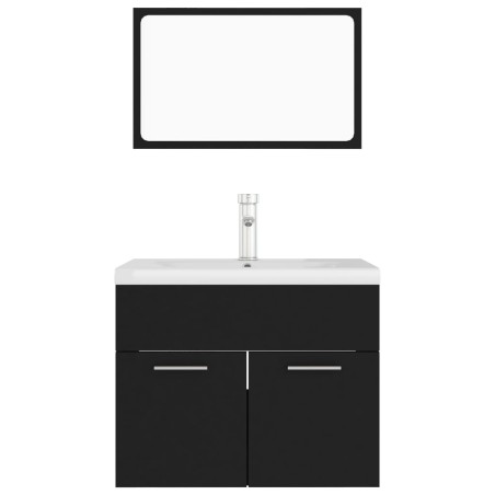 Ensemble de meubles de salle de bain Noir Aggloméré