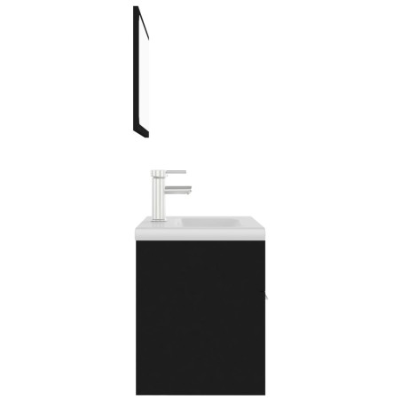 Ensemble de meubles de salle de bain Noir Aggloméré