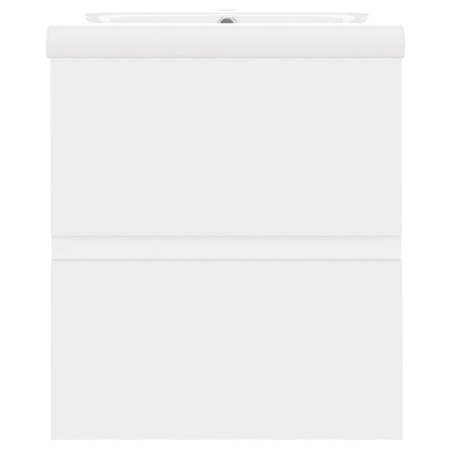 Armoire d'évier avec lavabo intégré Blanc Aggloméré