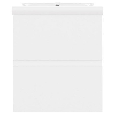 Armoire d'évier avec lavabo intégré Blanc Aggloméré