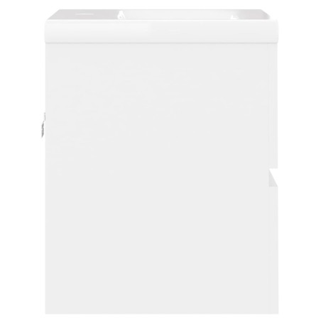 Armoire d'évier avec lavabo intégré Blanc Aggloméré