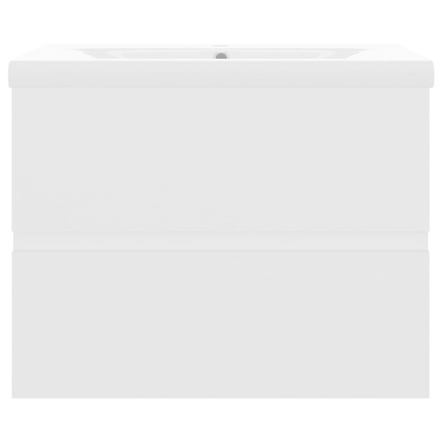 Armoire d'évier avec lavabo intégré Blanc Bois d'ingénierie