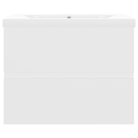 Armoire d'évier avec lavabo intégré Blanc Bois d'ingénierie