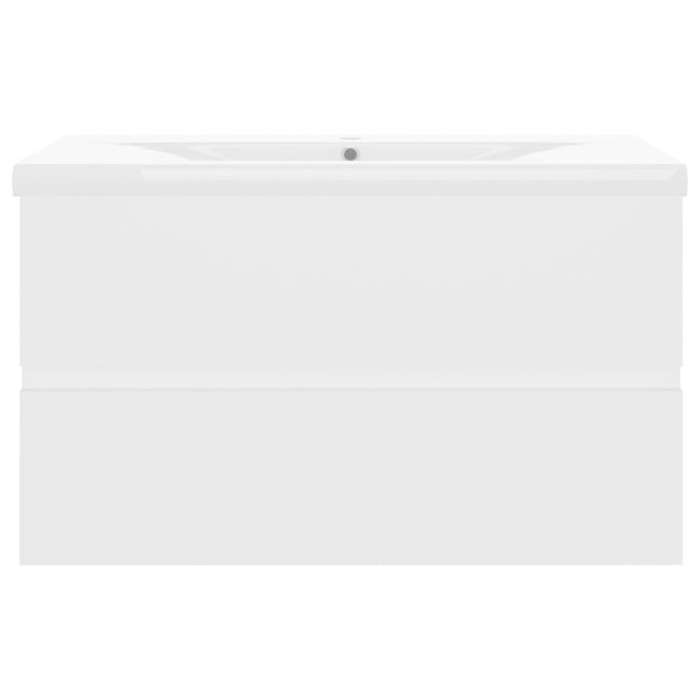 Armoire d'évier avec lavabo intégré Blanc Bois d'ingénierie