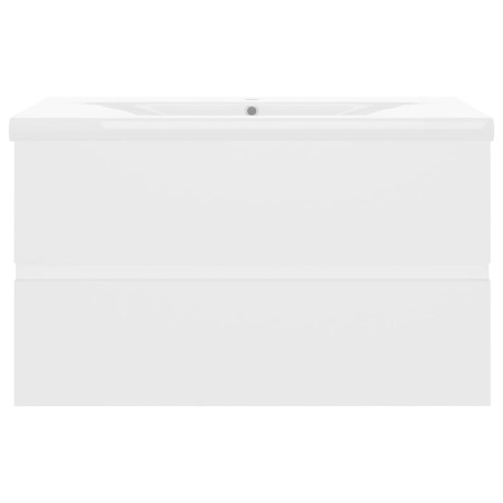 Armoire d'évier avec lavabo intégré Blanc Bois d'ingénierie