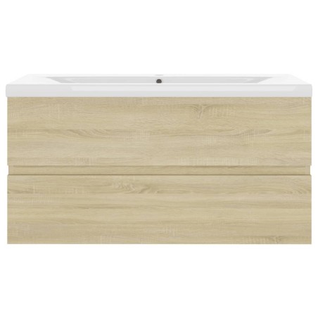 Armoire d'évier et lavabo intégré Chêne sonoma Bois ingénierie